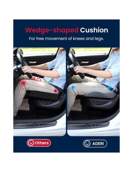 Cojín de Asiento de Coche ADERI con Gel y Espuma de Memoria