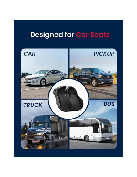 Cojín de Asiento de Coche ADERI con Gel y Espuma de Memoria