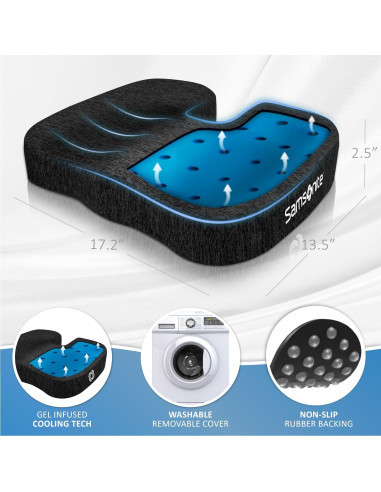 Cojín de Asiento Ergonomico Samsonite SA6436 con Gel Enfriador