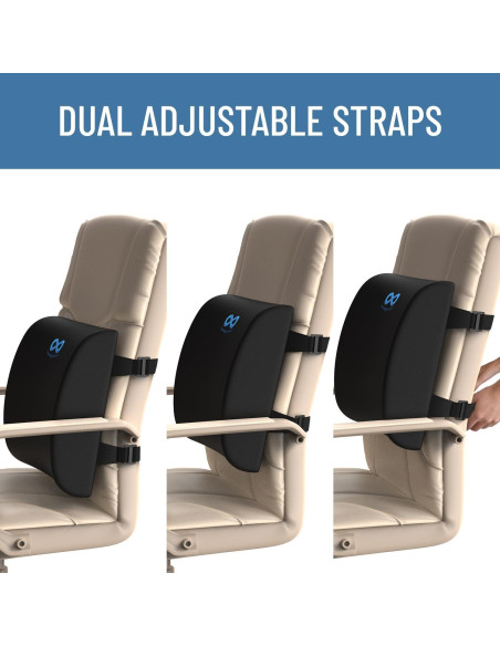 Cojín Lumbar Everlasting Comfort Espuma Viscoelástica Negro