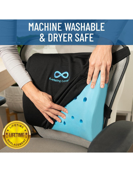 Cojín Lumbar Everlasting Comfort Espuma Viscoelástica Negro