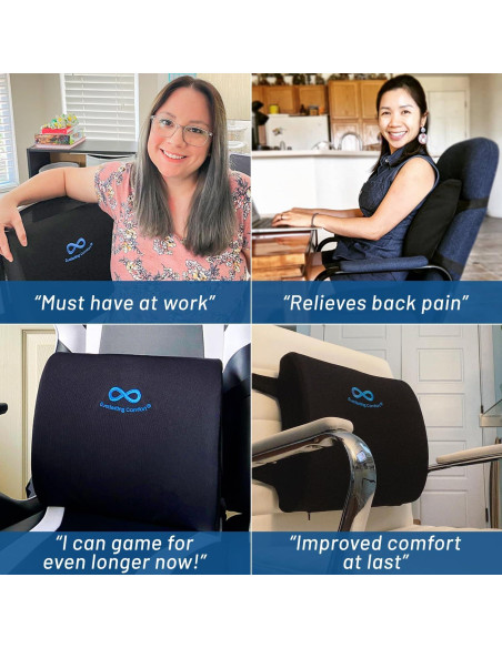 Cojín Lumbar Everlasting Comfort Espuma Viscoelástica Negro