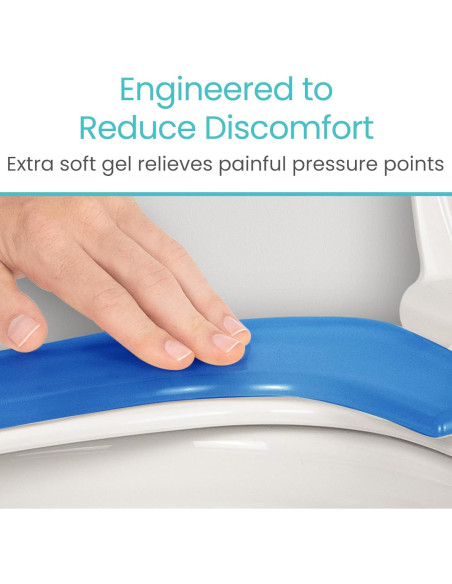 Cojín de Asiento de Inodoro Vive Gel Azul - Acolchado y Elevado