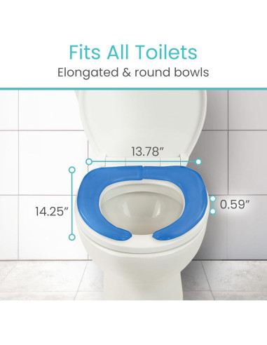 Cojín de Asiento de Inodoro Vive Gel Azul - Acolchado y Elevado