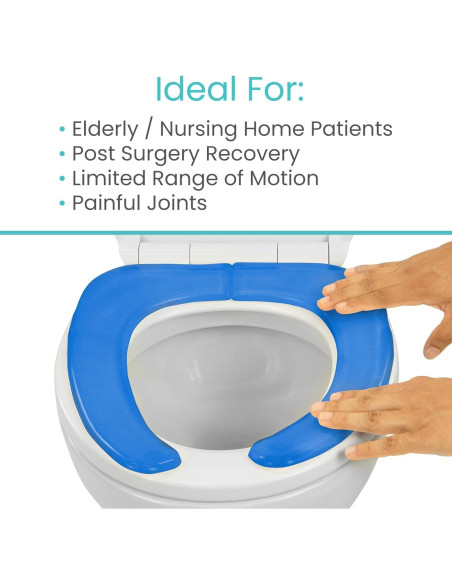 Cojín de Asiento de Inodoro Vive Gel Azul - Acolchado y Elevado