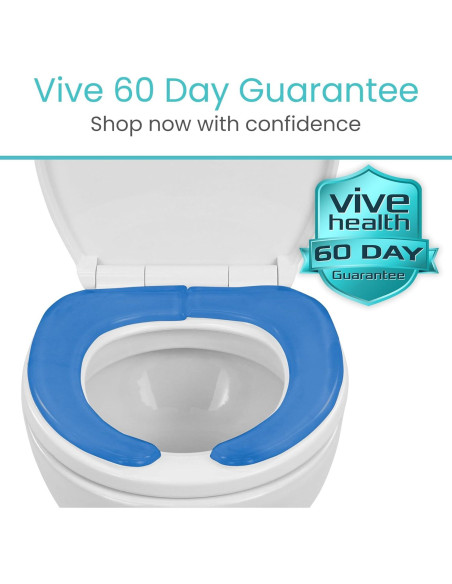Cojín de Asiento de Inodoro Vive Gel Azul - Acolchado y Elevado