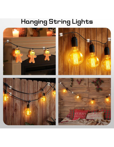 60 Clips de Luz de Navidad Autoadhesivos KGROTE Transparentes