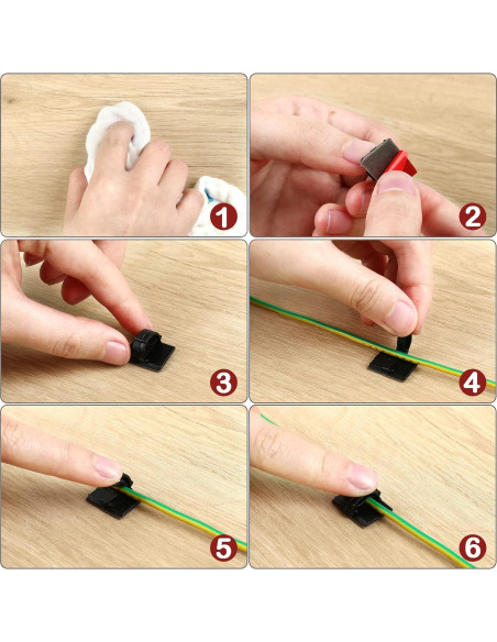 GWHOLE 100 Clips Adhesivos 3M para Organización de Cables GWHOLE 100 Clips Adhesivos 3M para Organización de Cables