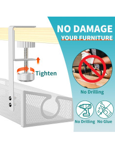 Bandeja de gestión de cables Kaiferty 2 paquetes blanca 2