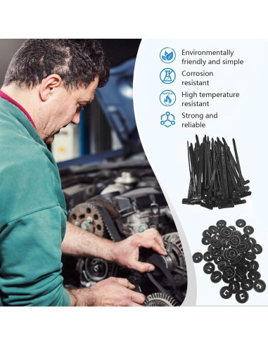150 Hebillas de Cable de Nylon Zqarallax para Autos y Garaje