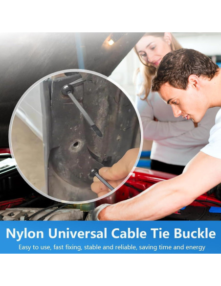 150 Hebillas de Cable de Nylon Zqarallax para Autos y Garaje