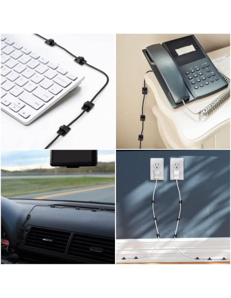 GWHOLE 100 Clips Adhesivos 3M para Organización de Cables GWHOLE 100 Clips Adhesivos 3M para Organización de Cables