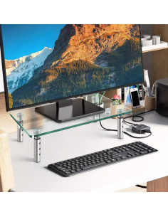 Soporte de Escritorio de Vidrio WKWKER Ajustable Paquete de 2 2