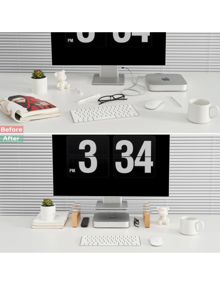 Soporte Elevador de Monitor YEOUX de Madera y Vidrio 43.2x22.9 cm