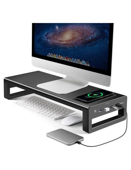 Soporte de Monitor Vaydeer con Carga Inalámbrica y USB 3.0