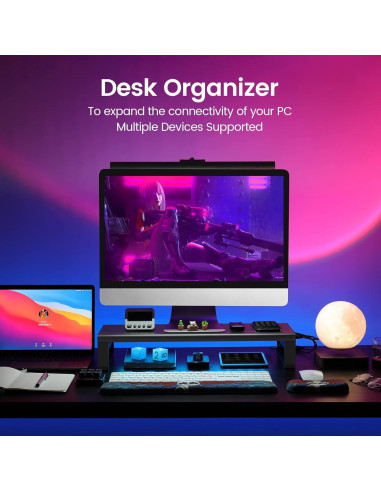 Soporte de Monitor Vaydeer con Carga Inalámbrica y USB 3.0