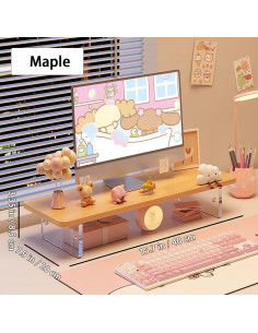 Soporte para Monitor Ajustable Acrílico STRFINE 40x20 cm 2