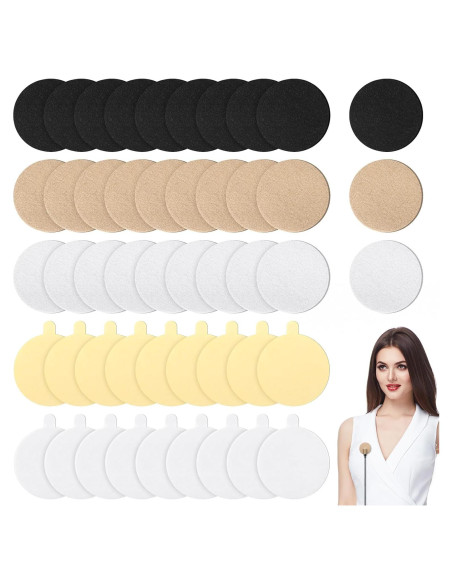 30 Cubiertas de Micrófono Lavalier Reutilizables - Negro, Blanco, Beige