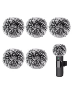 Cubiertas de Viento Peludas Inalámbricas para Micrófono Lavalier - 5 Piezas
