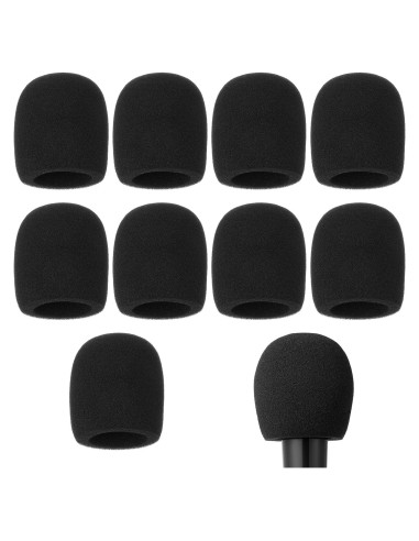 10 Fundas de Espuma para Micrófono Negro - Reducción de Ruido