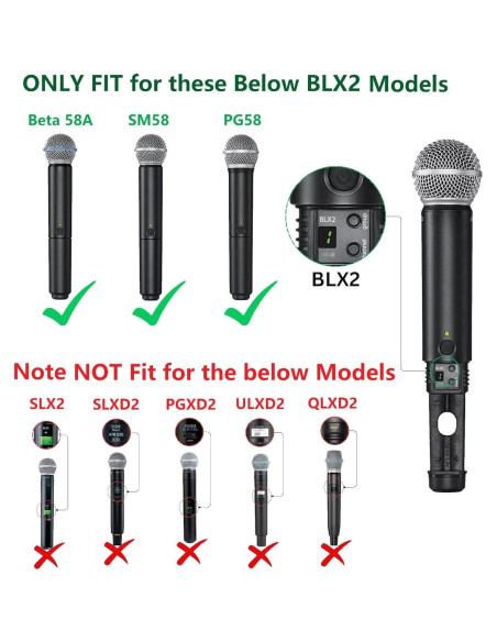 Cubierta de Batería Shure BLX2/SM58, Paquete de 2, Negro