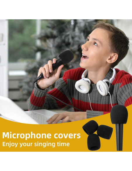 10 Fundas de Espuma para Micrófono Negro - Reducción de Ruido