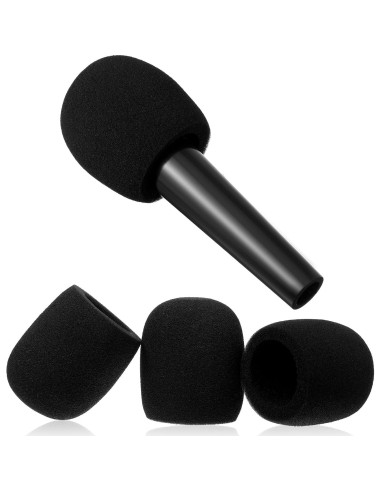 10 Fundas de Espuma para Micrófono Negro - Reducción de Ruido