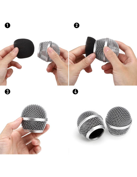 Cabezas de Reemplazo para Micrófono Facmogu SM58 BETA58 - 4 Piezas
