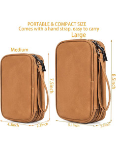 Bolsa Organizadora de Cables CAAORDKSO Mediana Impermeable Marrón 2