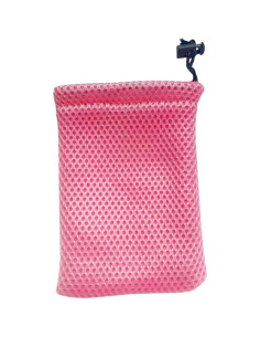 Bolsa de Cuerda de Malla de Nylon Rosa 15x10cm 5 Pcs 2