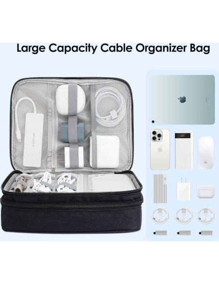 Bolsa Organizadora de Cables LENTION M370 Negra Impermeable