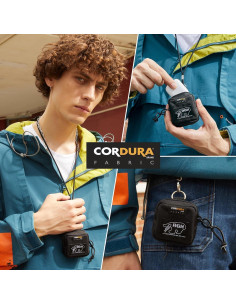 Funda para Auriculares Rough Enough Negra con Cordón y Llavero 2