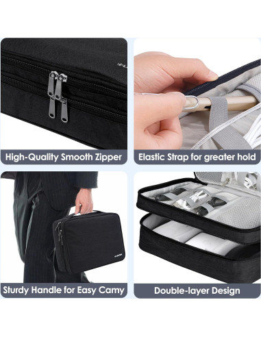 Bolsa Organizadora de Cables LENTION M370 Negra Impermeable