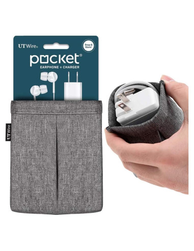 Bolsa Acolchada para Auriculares y Cargador UT Wire Gris