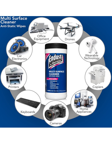 Toallitas Antiestáticas Endust para Electrónicos 70 Unidades