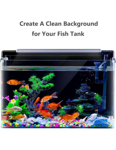 Fondo de Acuario Adherente Estático Negro PVC 60 x 30 cm