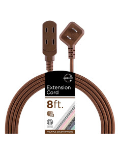 Cordinate Cable de Extensión 3 Tomas 2.44m Marrón con Seguridad