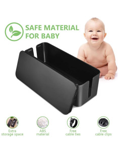Caja de Gestión de Cables Chouky Negra 40.6x15.5x13.5 cm 2