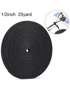 Cinta de sujeción reutilizable XINYIBO 1,27 cm x 22,86 m negra 2