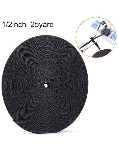 Cinta de sujeción reutilizable XINYIBO 1,27 cm x 22,86 m negra