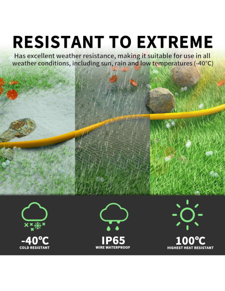 Cable de Extensión 12/3 POWGRN Amarillo 1 Pie 3 Salidas