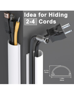 Cubierta de Cables ZhiYo 86cm Blanca para 2-4 Cables 2