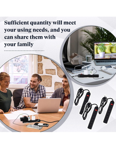 Pack 15 Regletas de Enchufes 6 Tomas Copkim 1.2m Negro