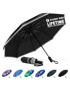 G4Free Paraguas Ecológico Plegable Automático 106 cm Negro