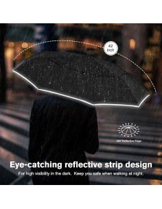 G4Free Paraguas Ecológico Plegable Automático 106 cm Negro 2