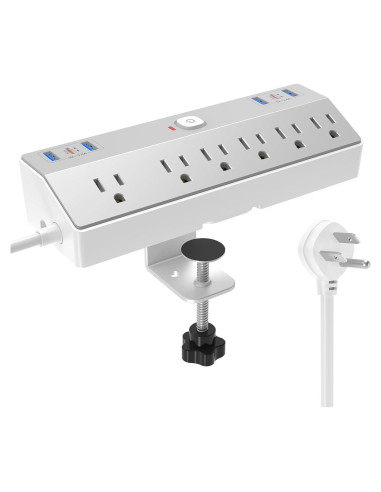 Toma Corriente de Abrazadera JXGUCAT 40W con 6 Salidas y USB