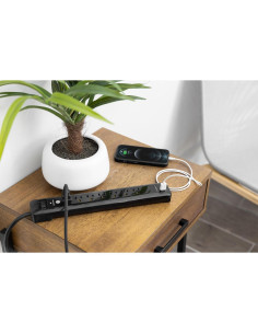 Protector de Sobretensiones GE 7 Enchufes 2 USB 1.22 m Negro 2