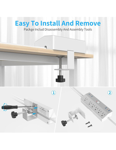 Toma Corriente de Abrazadera JXGUCAT 40W con 6 Salidas y USB