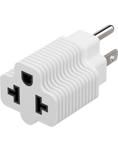 Adaptador de Enchufe CA 15A a 20A PluGrand 4 en 1 Blanco 2