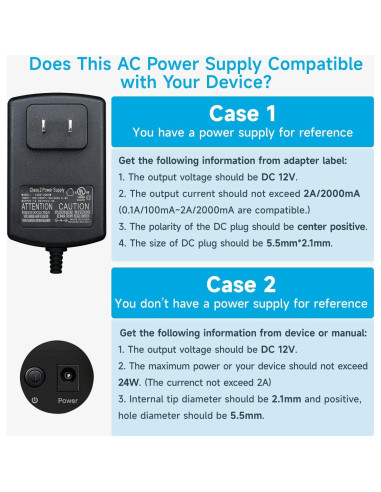 Adaptador de Alimentación 12V 2A ANLINK 3m para LED y CCTV